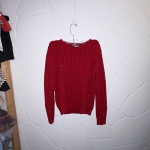 Liz Claiborne Classic Red Cable Knit Sweater